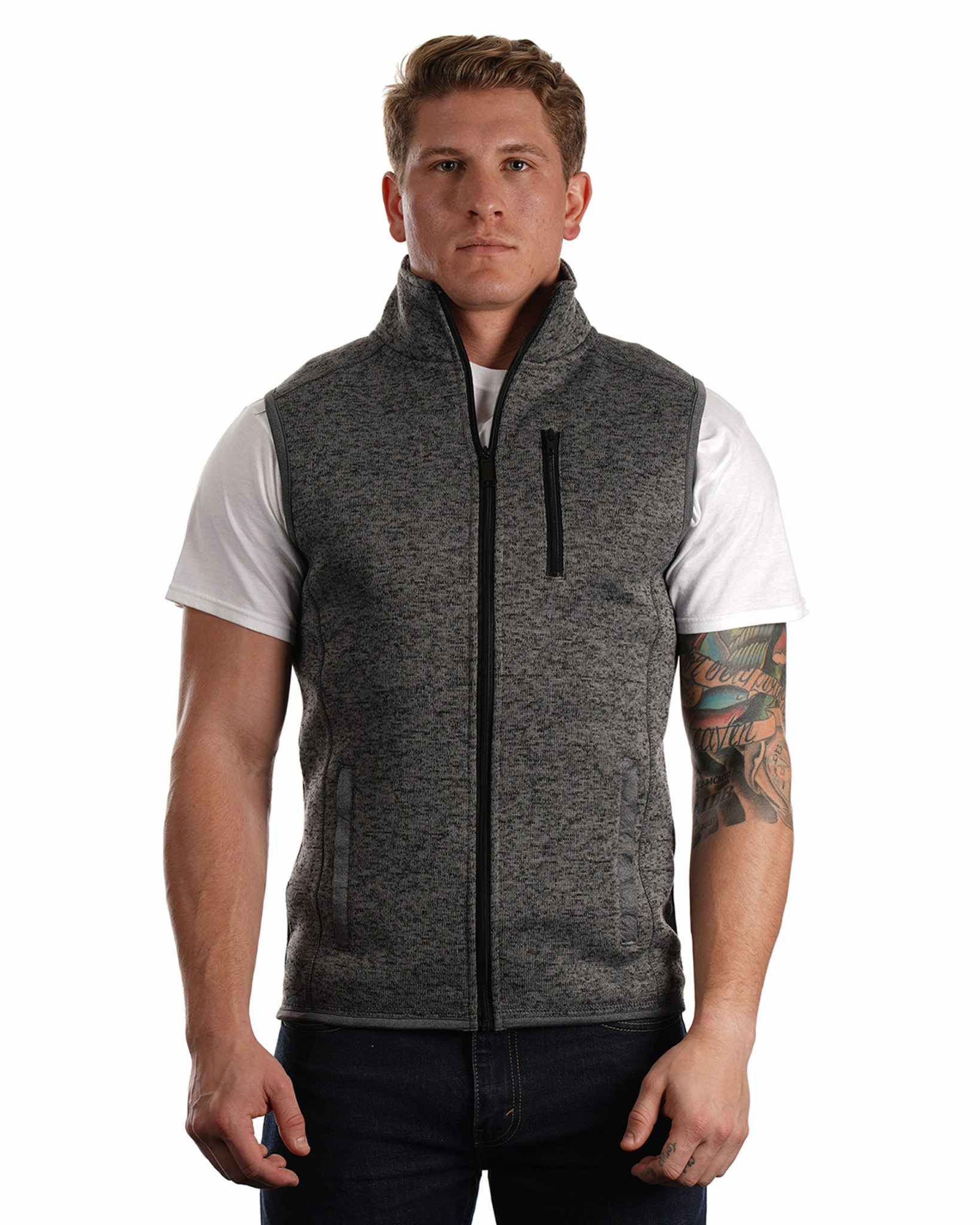 BU437 Burnside® Sweater Fleece Vest - Henry Ford Health Uniform Apparel