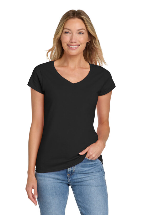 Gildan Softstyle Women's Fit V-Neck T-Shirt - Image 2