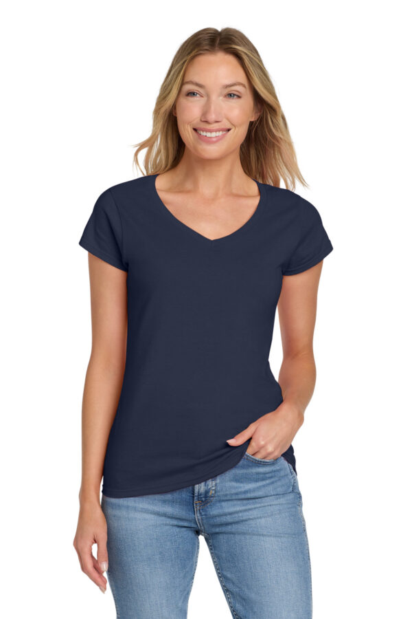 Gildan Softstyle Women's Fit V-Neck T-Shirt - Image 3