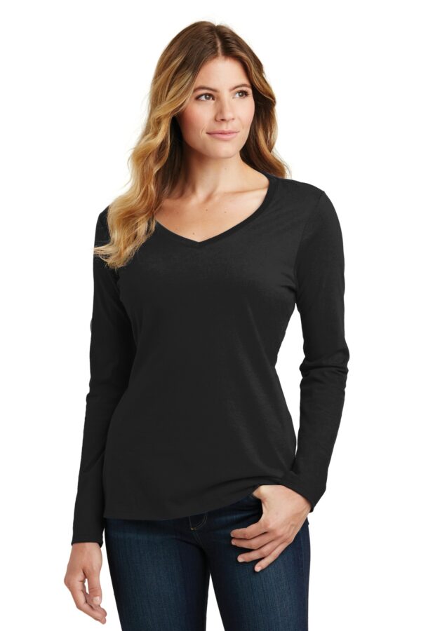 Port & Company Women's Long Sleeve Fan Favorite V-Neck Tee - Image 2