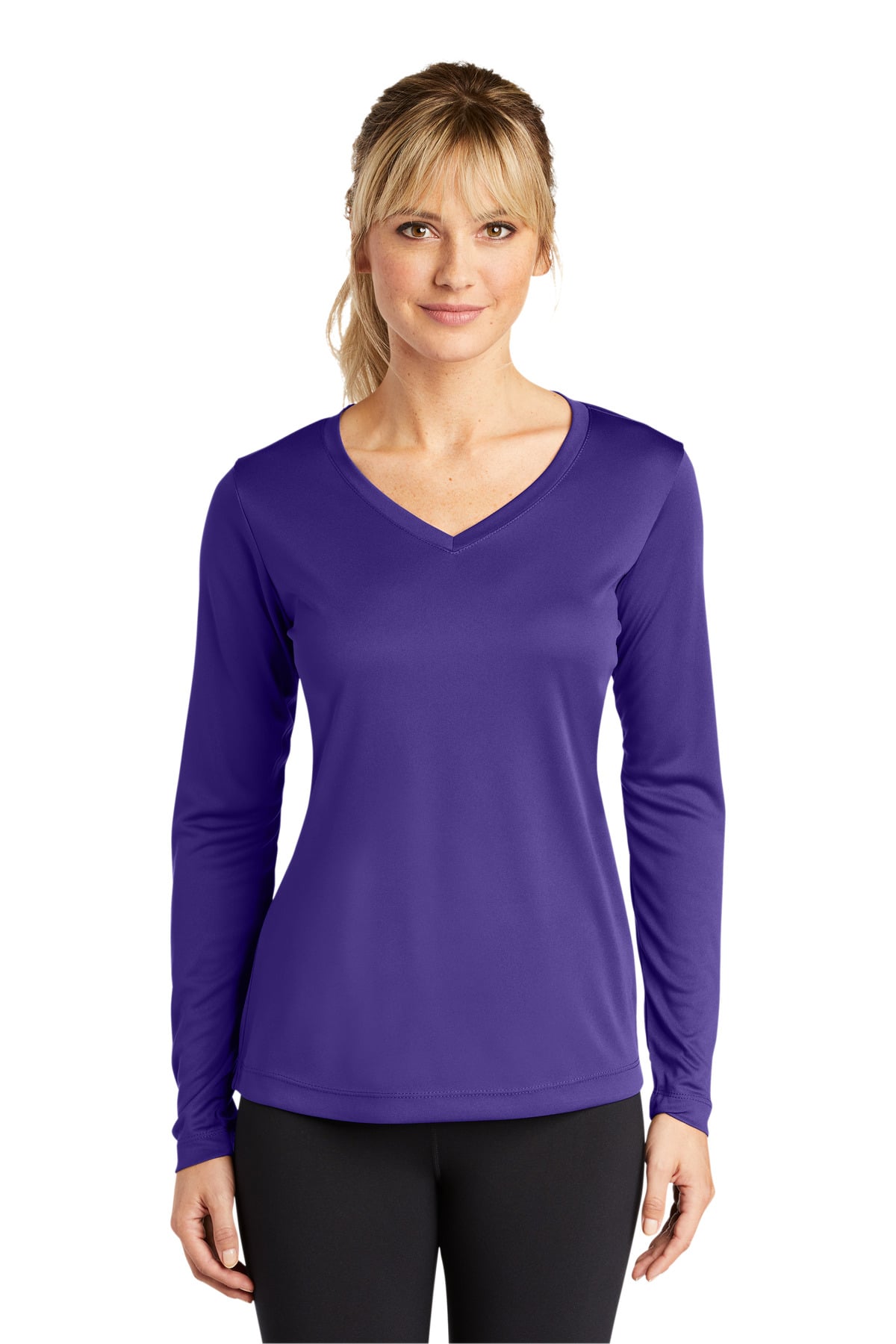 Sport-Tek Women's Long Sleeve PosiCharge Competitor V-Neck Tee - Image 9