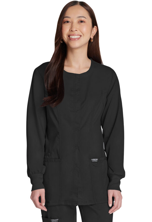 Women's Snap Front Scrub Jacket - Image 12