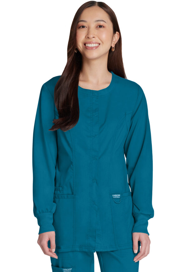 Women's Snap Front Scrub Jacket - Image 11