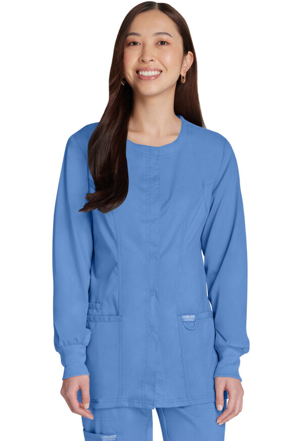 Women's Snap Front Scrub Jacket - Image 10