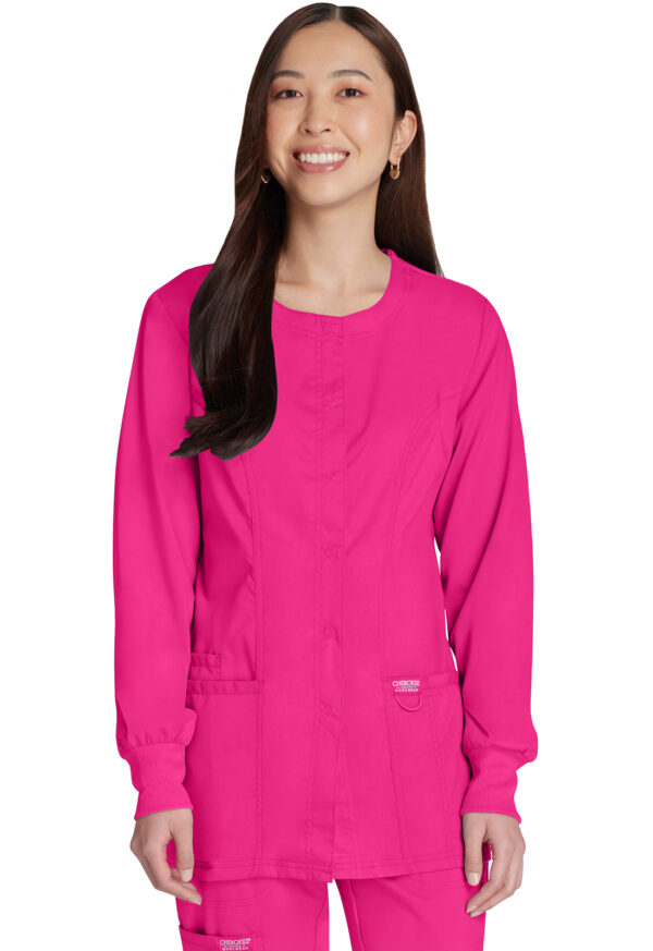 Women's Snap Front Scrub Jacket - Image 9