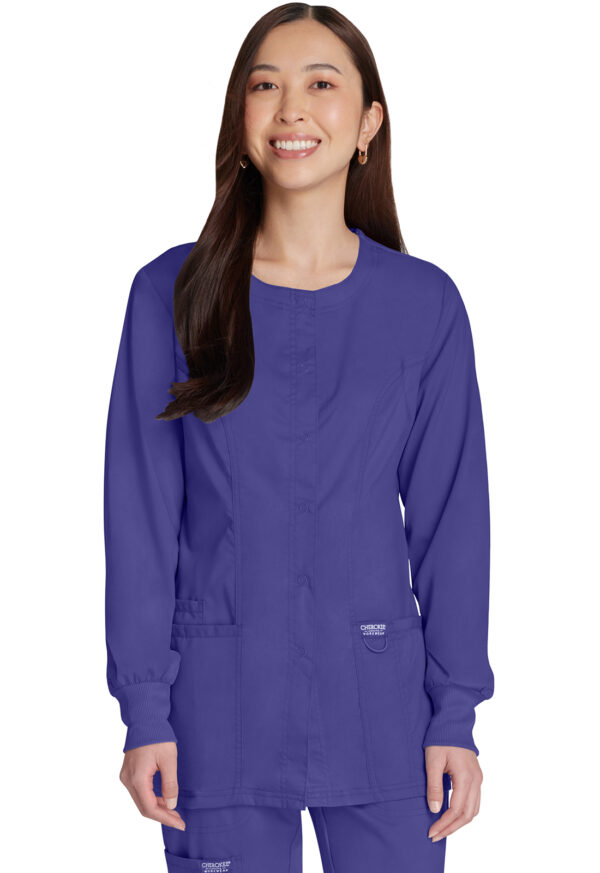 Women's Snap Front Scrub Jacket - Image 6