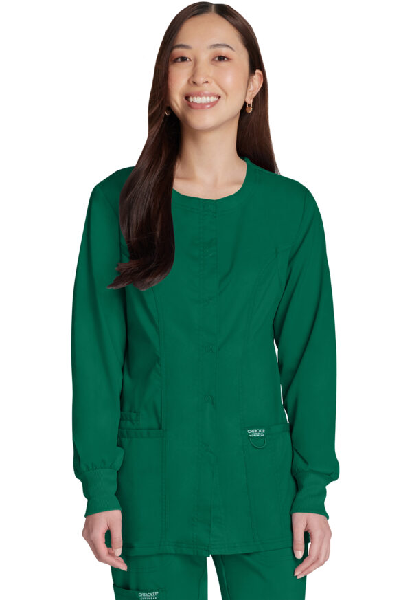 Women's Snap Front Scrub Jacket - Image 5