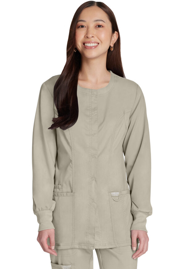 Women's Snap Front Scrub Jacket - Image 4