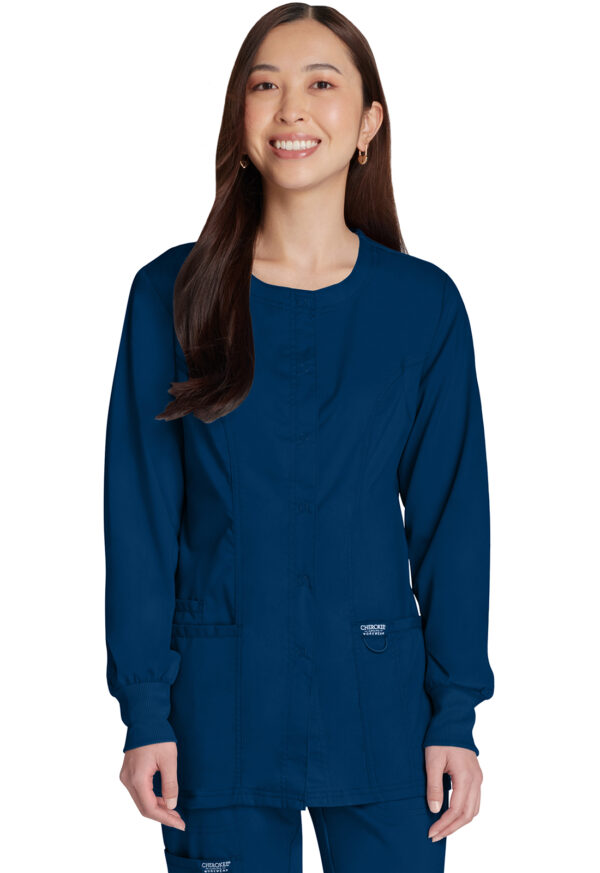 Women's Snap Front Scrub Jacket - Image 3