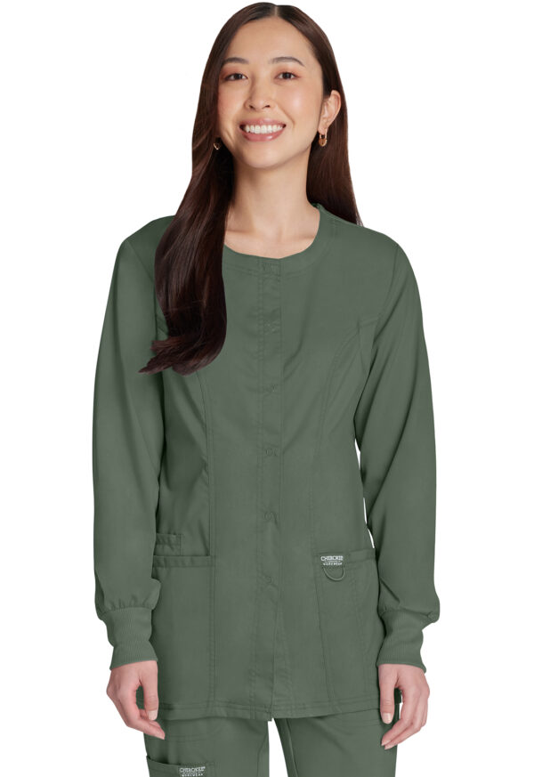 Women's Snap Front Scrub Jacket - Image 2