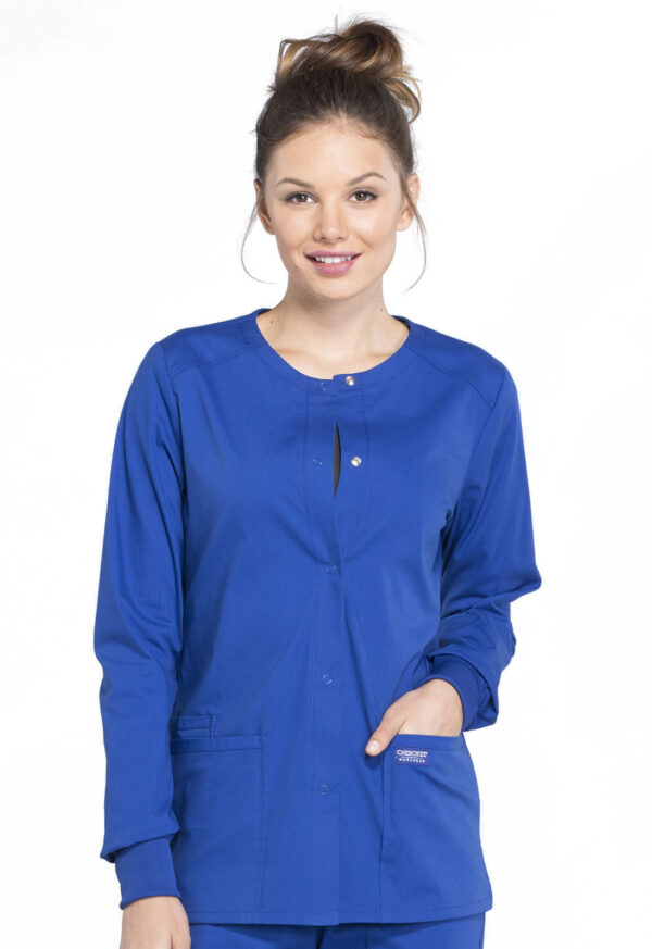 Women's Snap Front Scrub Jacket - Image 5