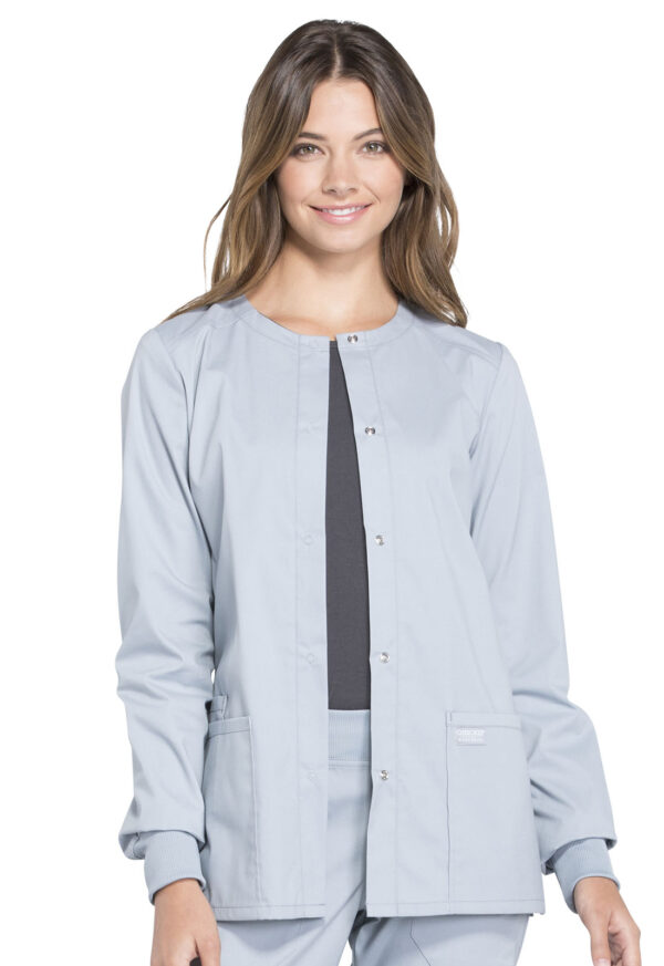 Women's Snap Front Scrub Jacket - Image 4