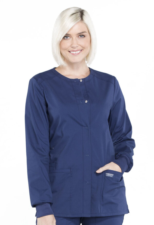 Women's Snap Front Scrub Jacket - Image 12