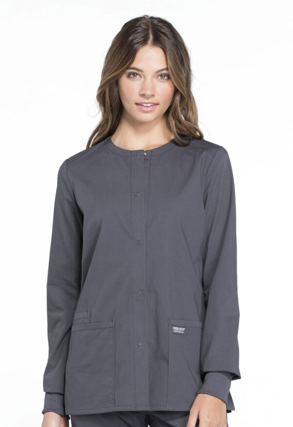 Women's Snap Front Scrub Jacket - Image 10