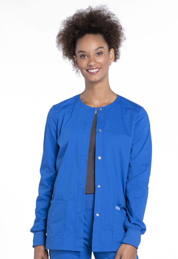 Women's Snap Front Scrub Jacket - Image 2