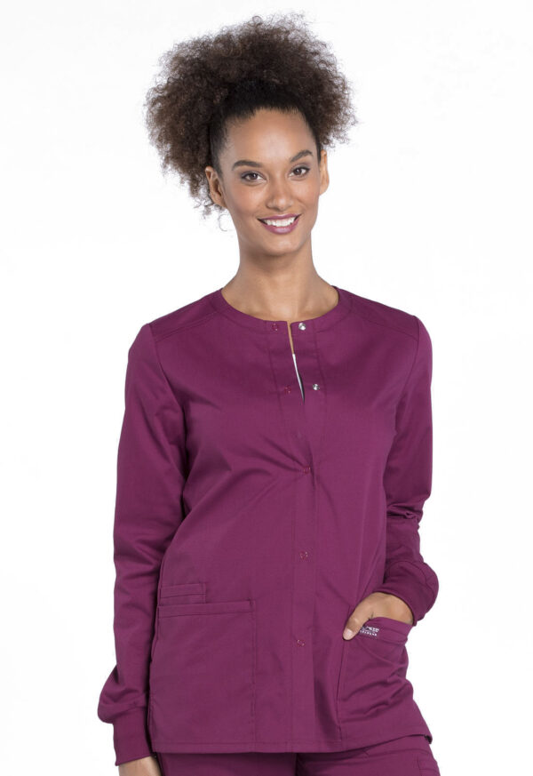 Women's Snap Front Scrub Jacket - Image 8